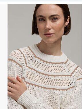 NWT Women's Hunter Pointelle Knit 100% Cotton Sweater S